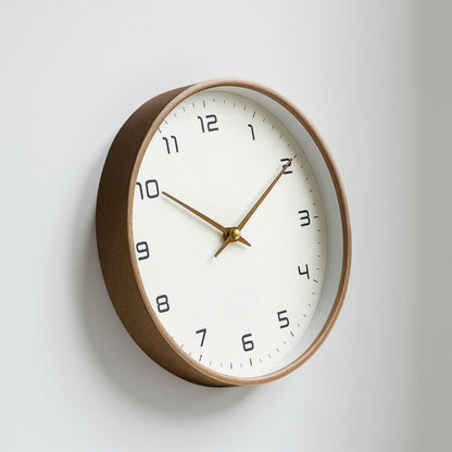 Wall Clock Minimalist Wooden Silent Quartz