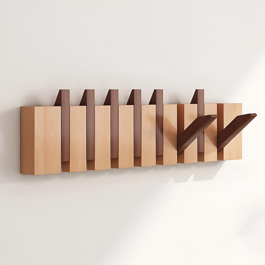 Wall Mounted Coat Rack Wooden Foldable Hook
