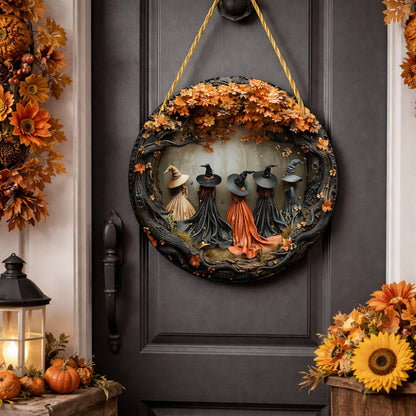 Wall Art Witch Folklore Wood Door Hanging