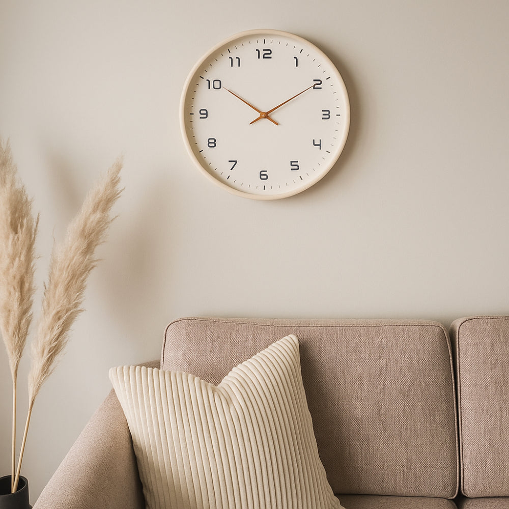 Wall Clock Modern Wooden Silent Non Ticking