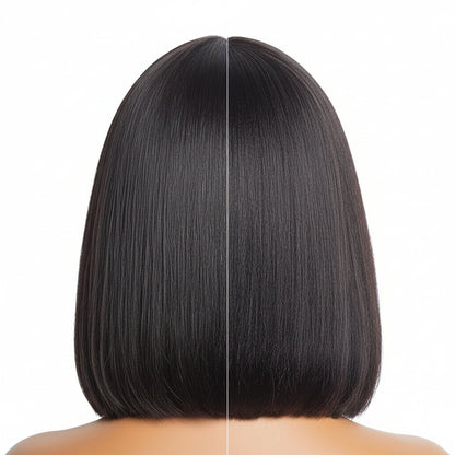 Hair Wig Glueless Bob Straight Yaki Lace