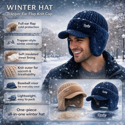Trapper Winter Hat Ear Flap Knit Cap
