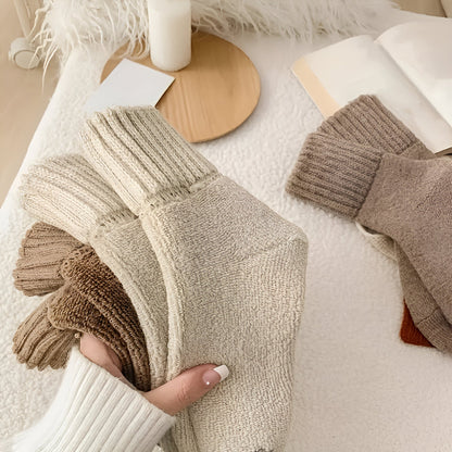 Winter Socks Knit Solid Color Fall Season