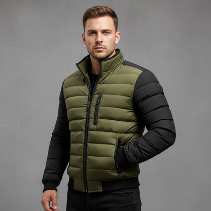 Winter Jacket Puffer Quilted Zip Front