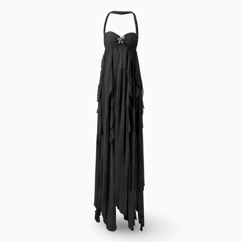 Women's Formal Maxi Long Dress Pleated Off