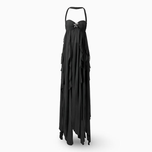 Women's Formal Maxi Long Dress Pleated Off