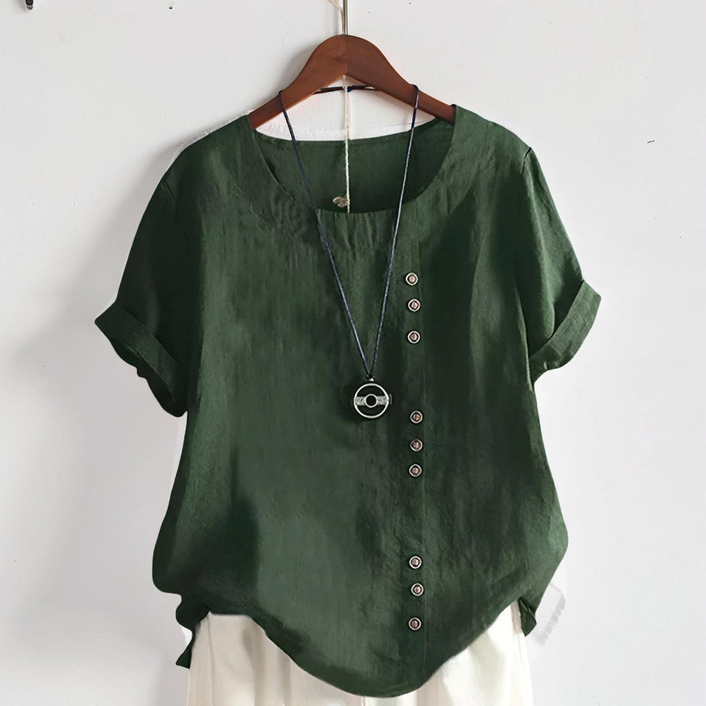 Women's Tops Casual Short Sleeve Button