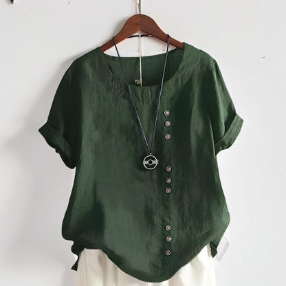 Women's Tops Casual Short Sleeve Button