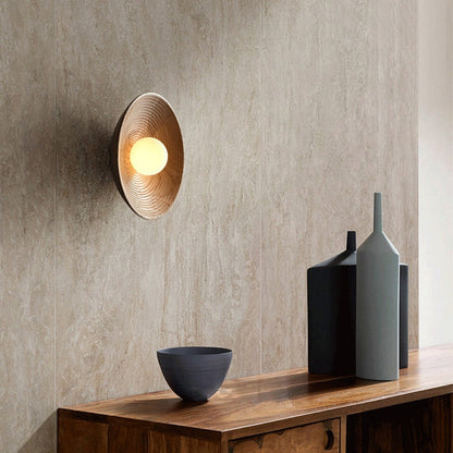 Rustic Wood Wall Sconce Handcrafted LED Wall