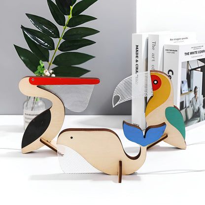 Animal Table Lamp Wooden LED Night Light