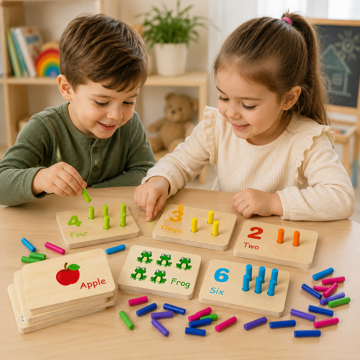 Wooden Boards Educational Toy Number