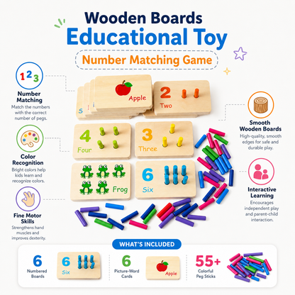 Wooden Boards Educational Toy Number