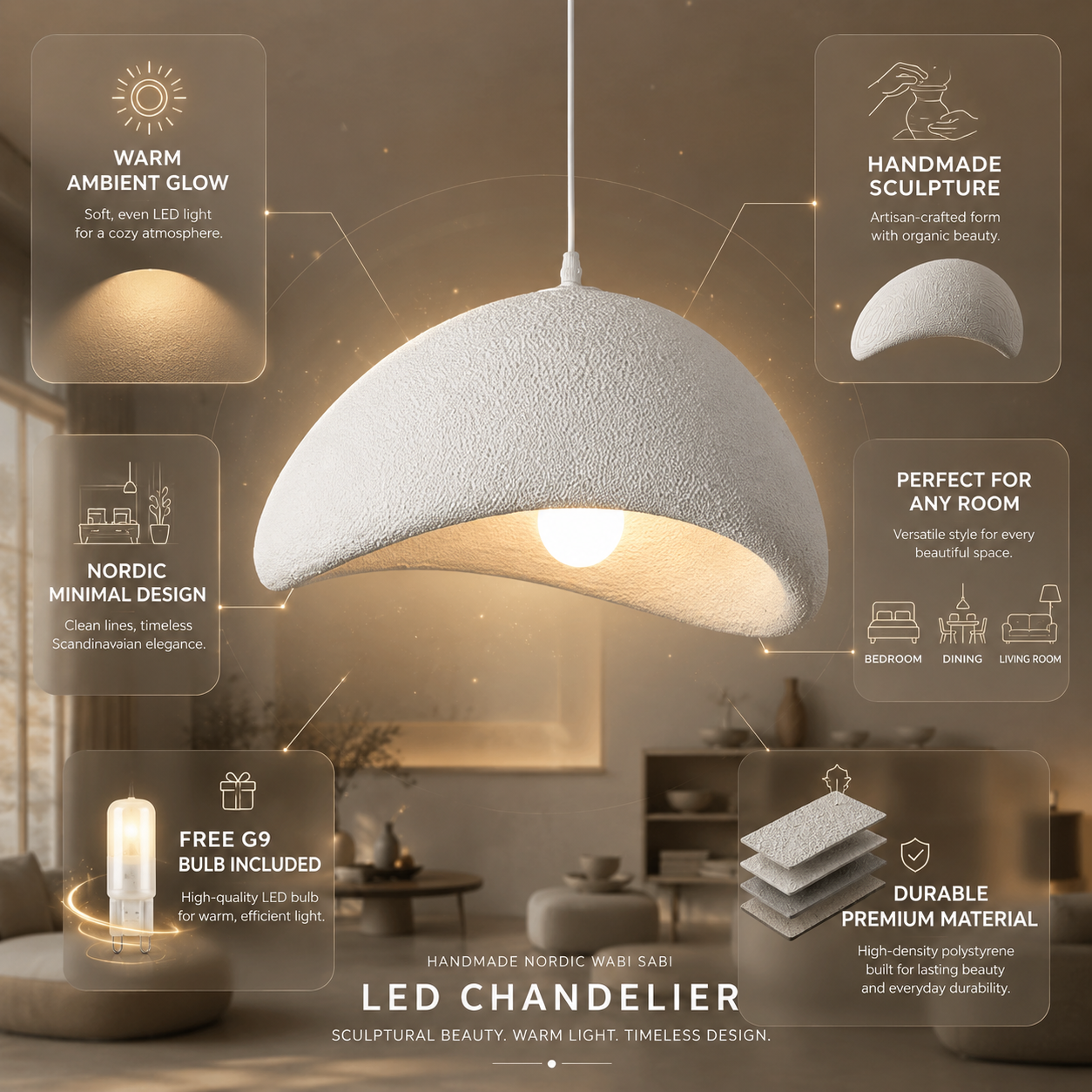 Zenith Glow Modern LED Chandelier Nordic