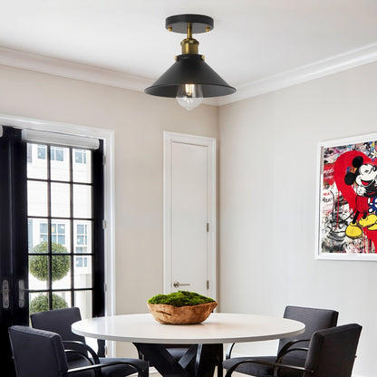 Industrial Black Semi Flush Mount Ceiling