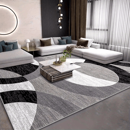 Orbit Weave Geometric Rug Soft Velvet Non