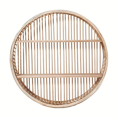 Round Bamboo Wall Shelf Handmade Boho