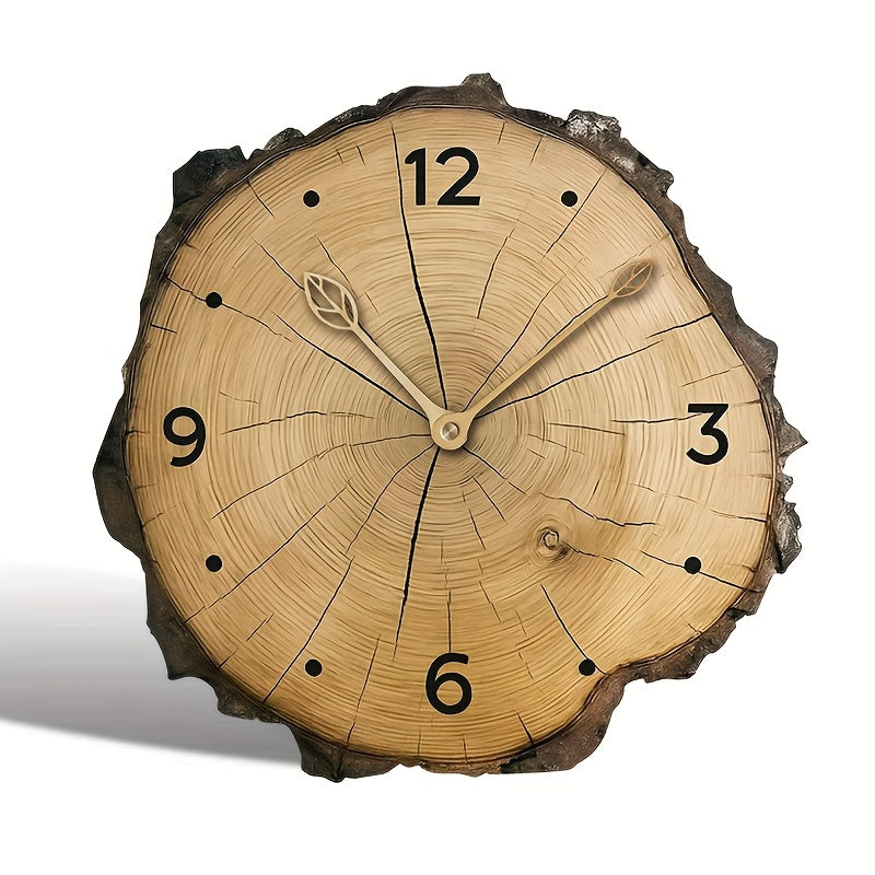 Rustic Wood Slice Wall Clock Natural Log