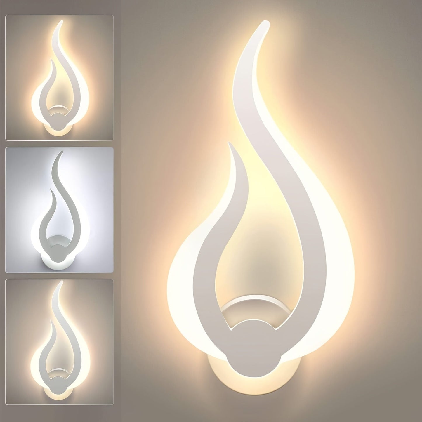 Modern Flame LED Wall Light 10W Warm