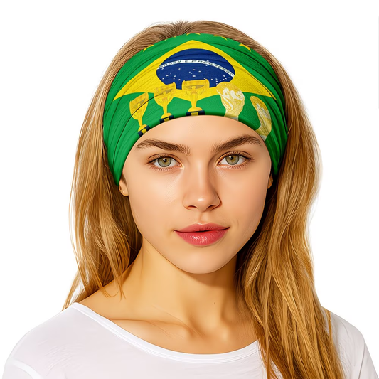 Brazil Flag World Cup Headband Gaiter Face