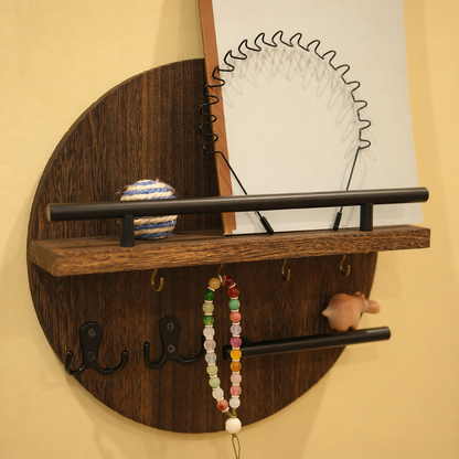 Round Wooden Key Holder Stylish & Eco