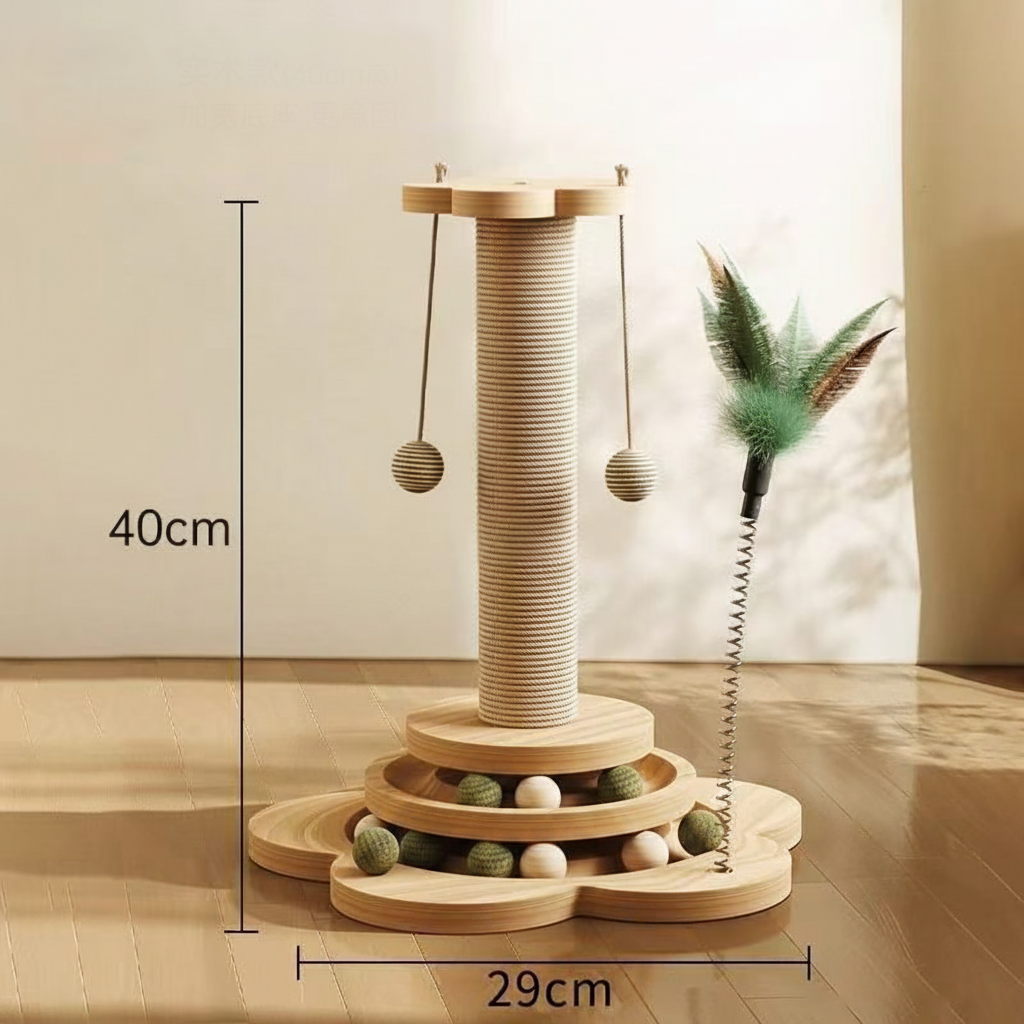 Cat Scratching Post Interactive Toy Fun