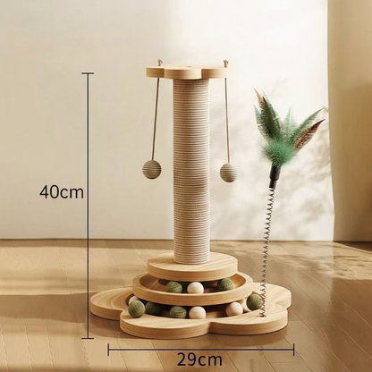 Cat Scratching Post Interactive Toy Fun