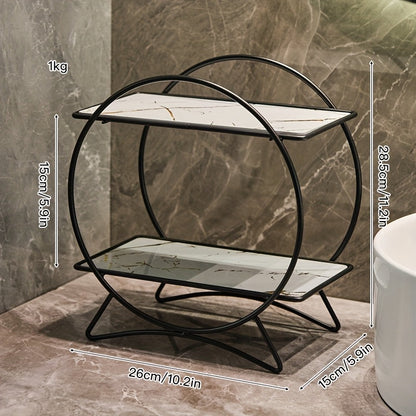 Double Tiered Bathroom Organiser With Cat