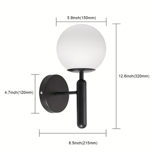 Modern Glass Globe Wall Sconce Polished