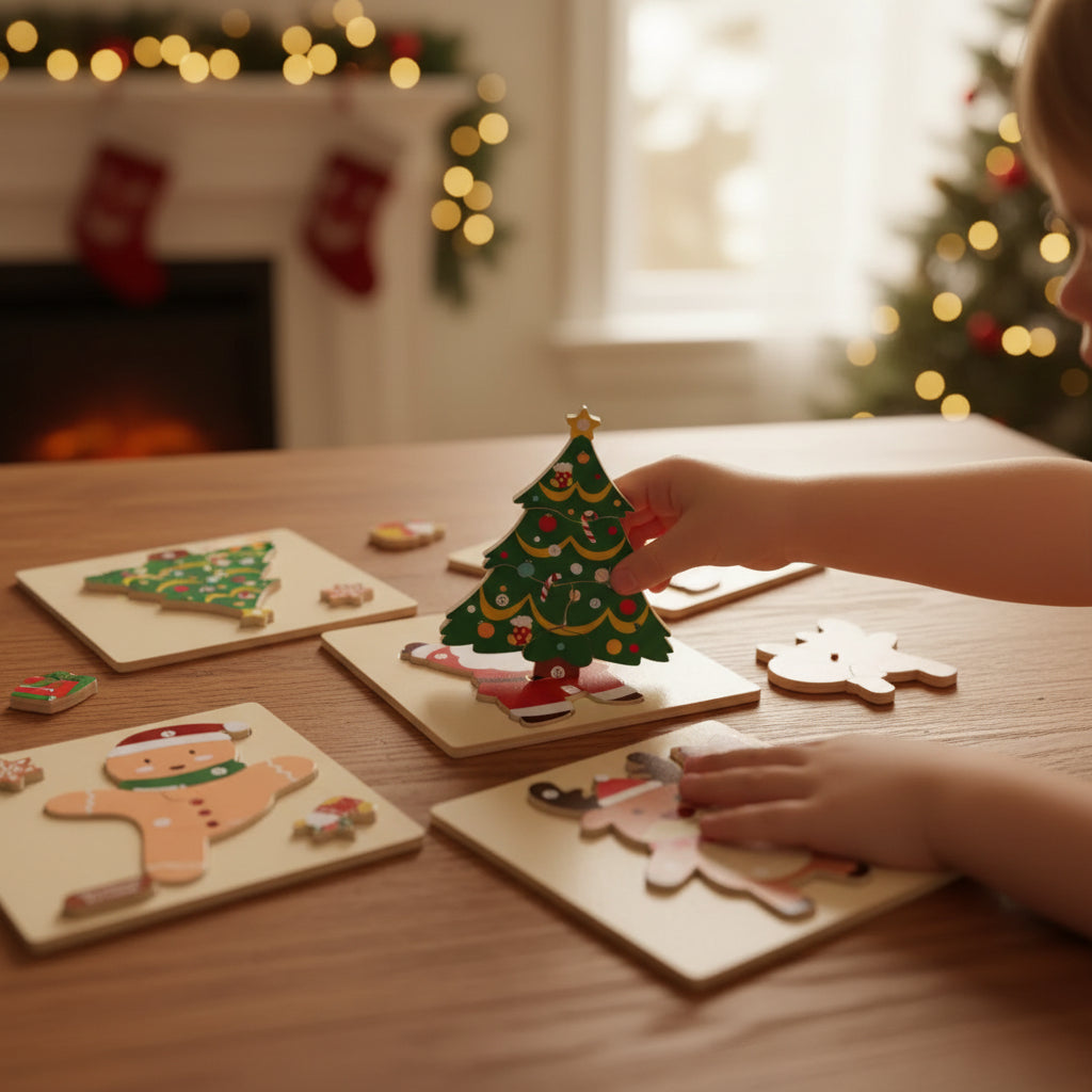 Christmas Puzzle Set Fun Activity Holiday