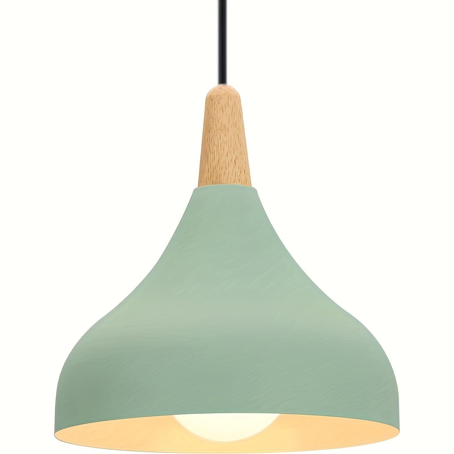 Modern Teardrop Pendant Light Metal & Wood
