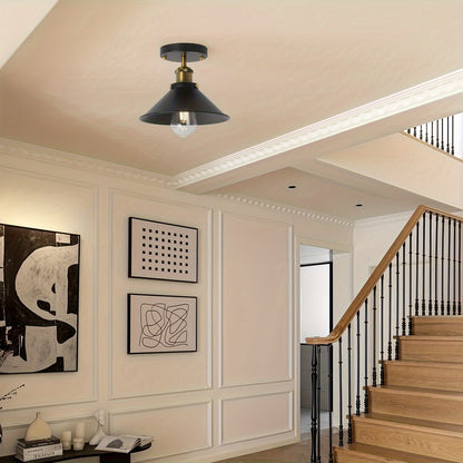 Industrial Black Semi Flush Mount Ceiling