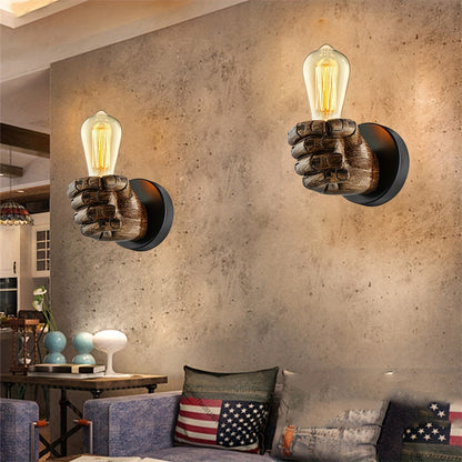 Industrial Hand Wall Lamp Resin E26 Wall