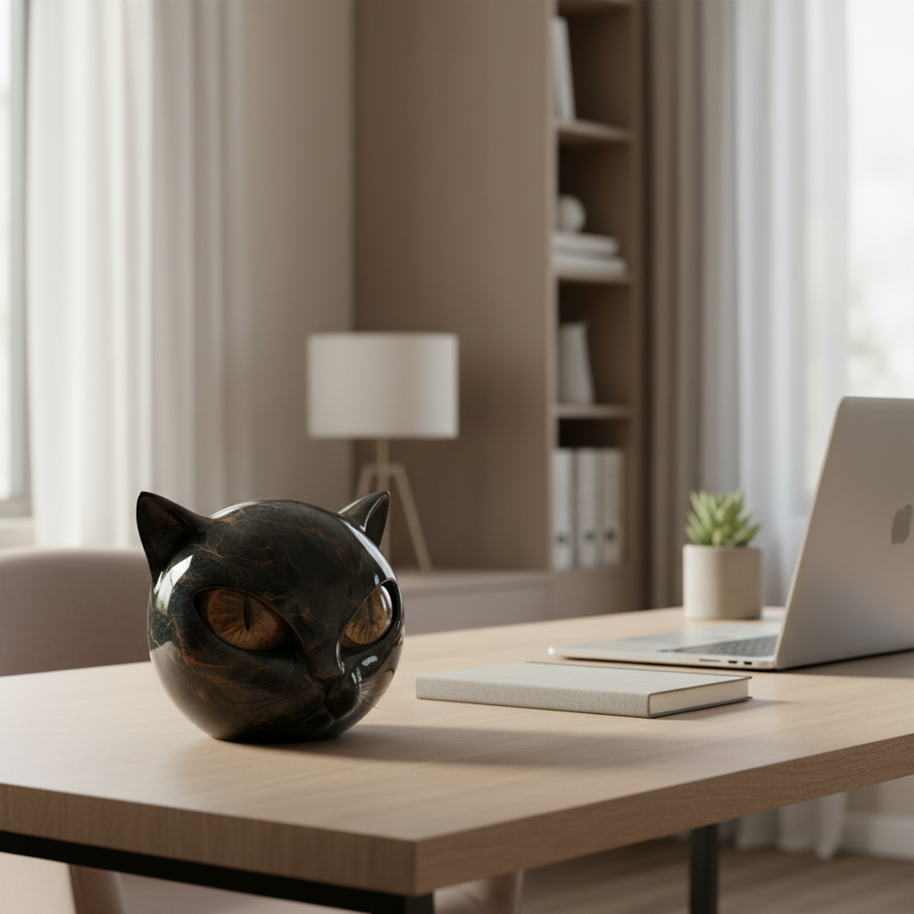 Decorative Cat Sculpture Unique Home Accent