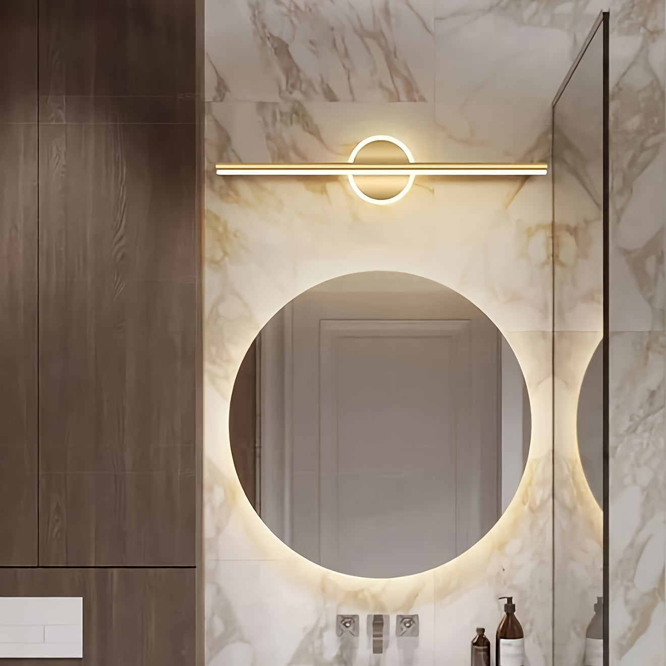 Luxe LED Mirror Wall Light Minimalist Black