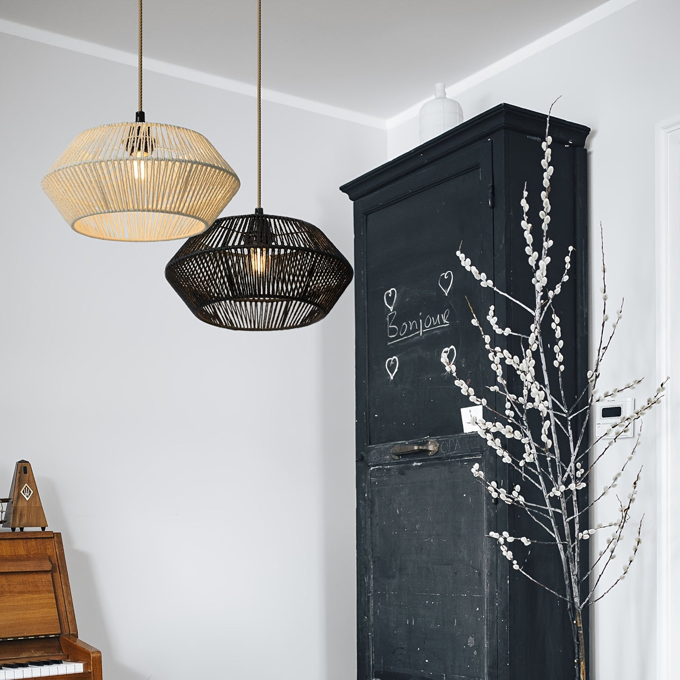 Handwoven Paper Rope Pendant Light Shade