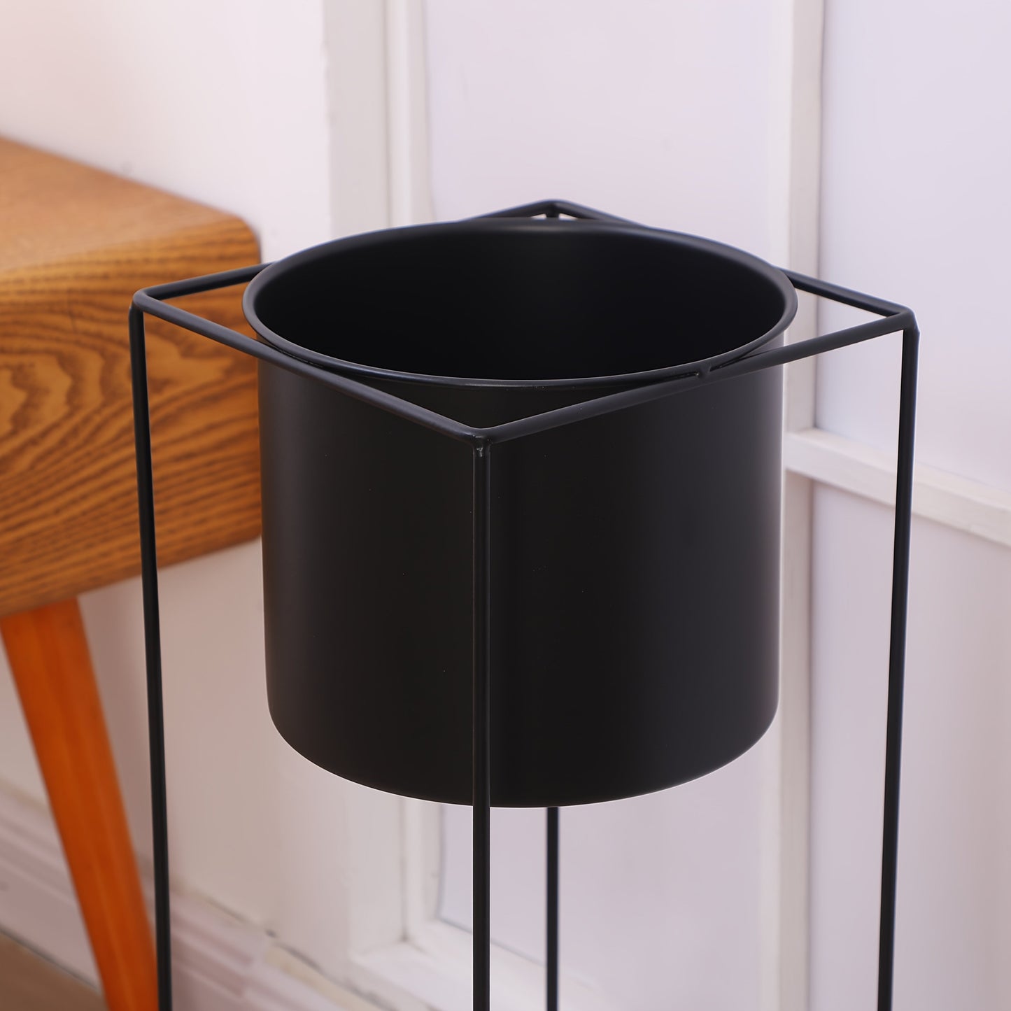 Metal Indoor Plant Stand Modern Black