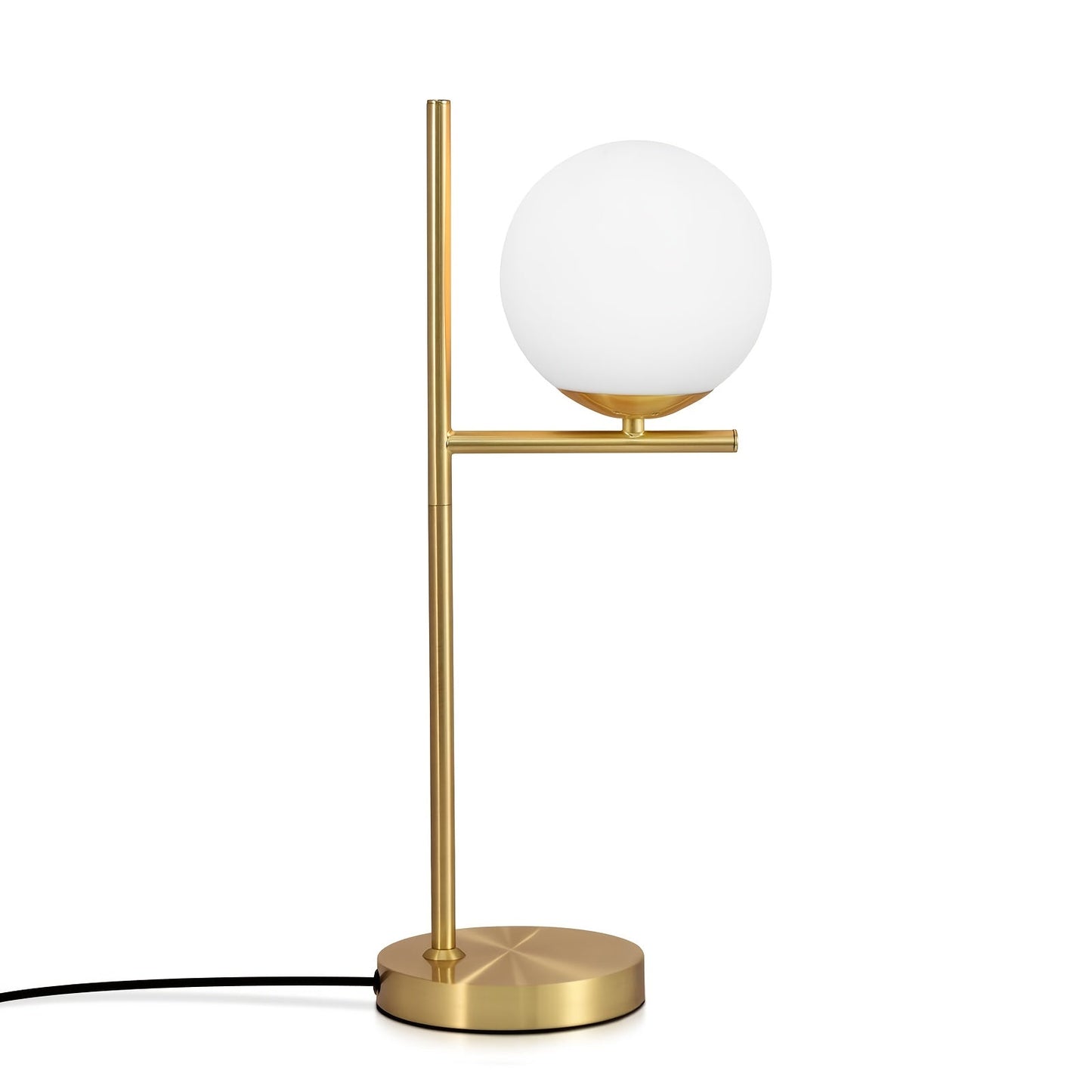 Modern Golden Table Lamp White Glass Globe