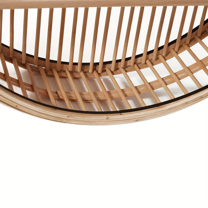 Round Bamboo Wall Shelf Handmade Boho