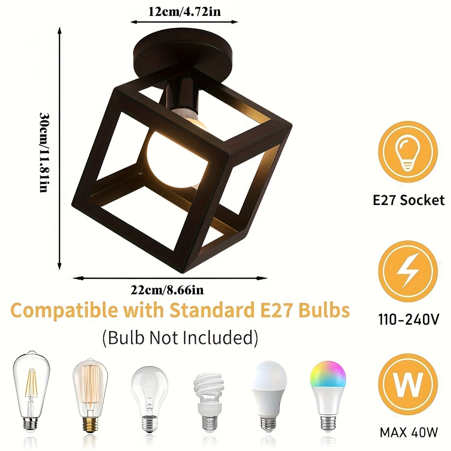 Geometric Cube Ceiling Light Modern