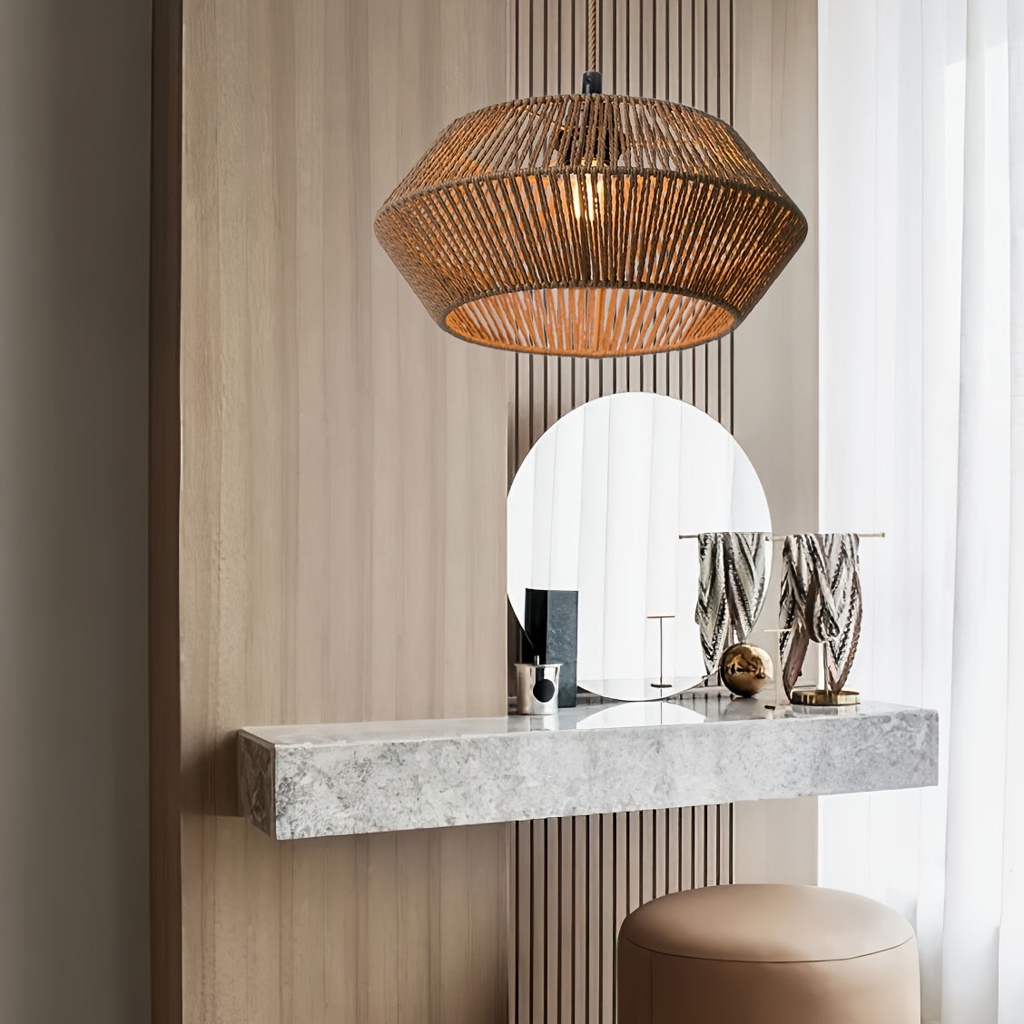 Handwoven Paper Rope Pendant Light Shade