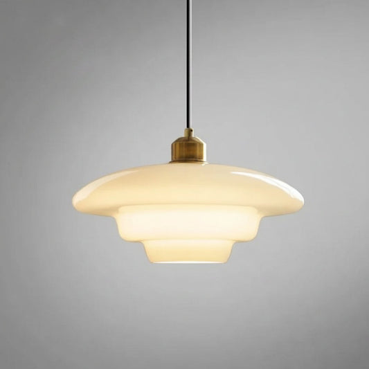 White Glass Pendant Light Modern Mid Century