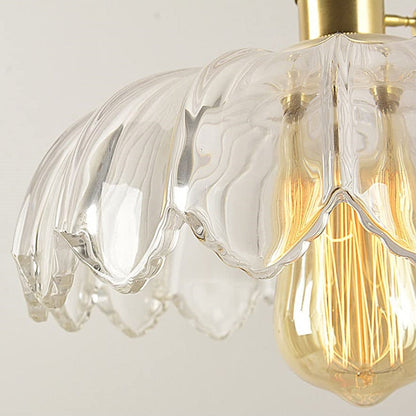 Vintage Flower Pendant Lamp Coloured Glass