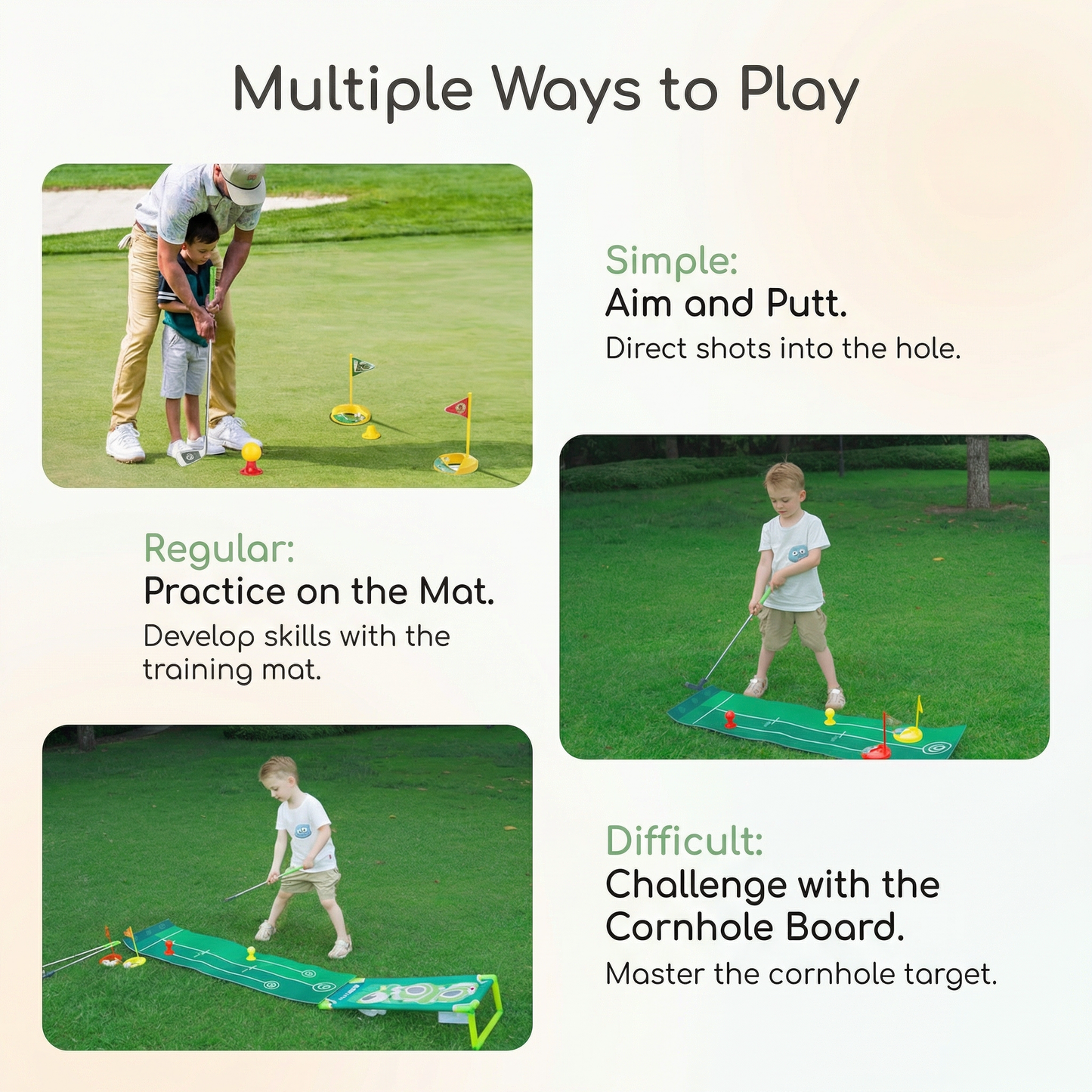 Golf Putting Mat Adjustable Golf Clubs