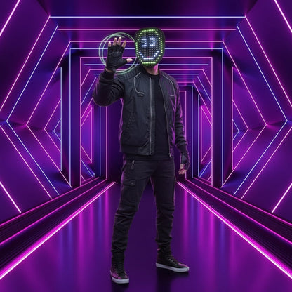 Halloween Mask LED Full Face Costume Party