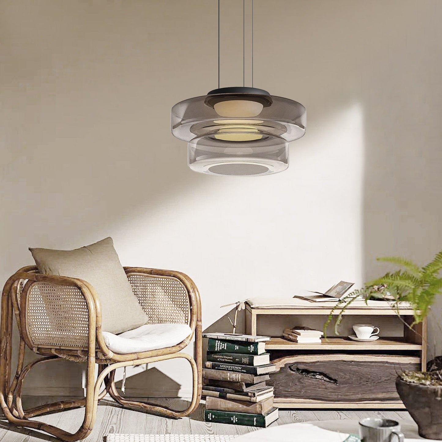 Glass Pendant Lamp Bauhaus Style Hanging