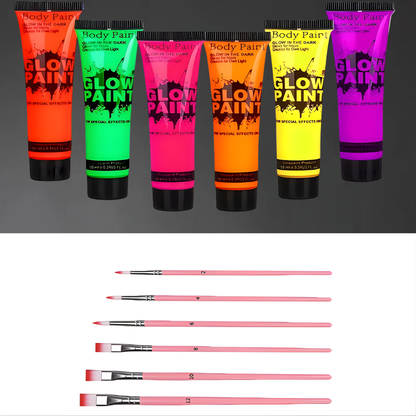 Soccer Ball UV Glow Body Paint Set
