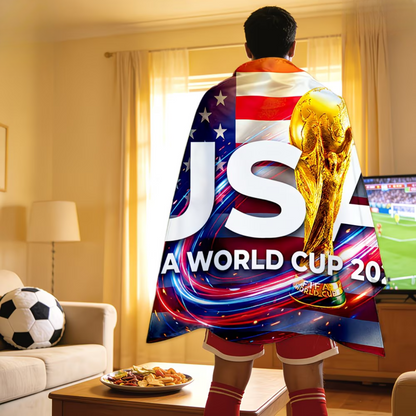 USA Flag Soccer Fan Cape World Cup