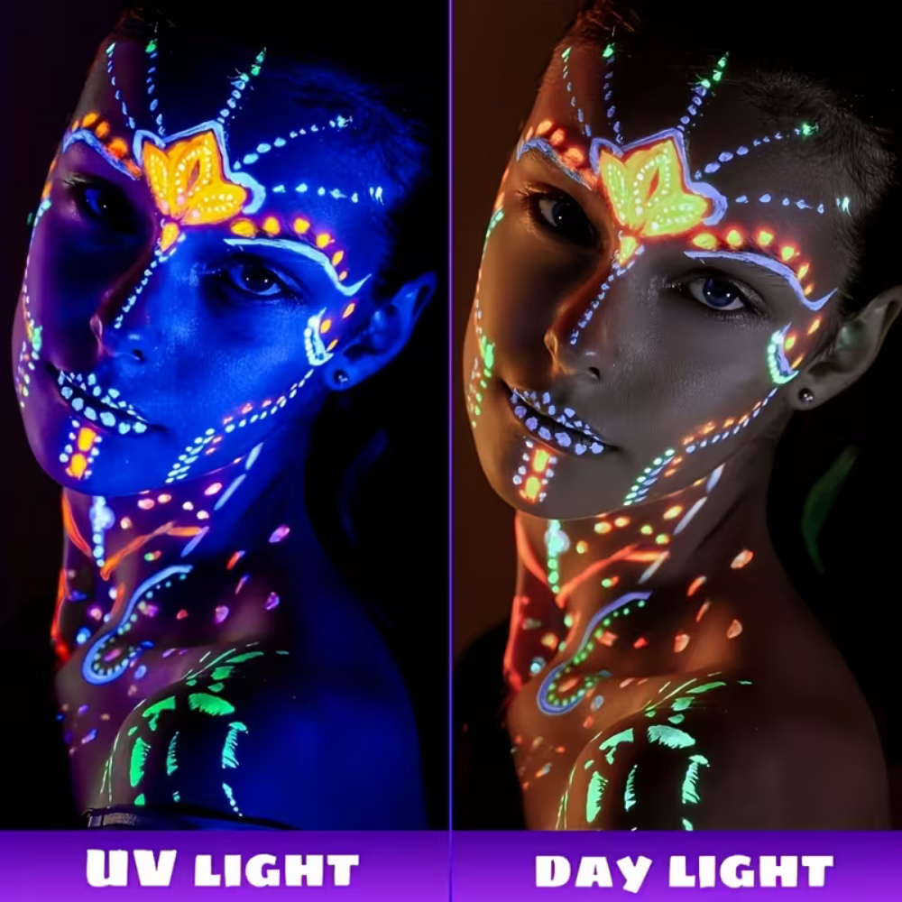 Soccer Ball UV Glow Body Paint Set