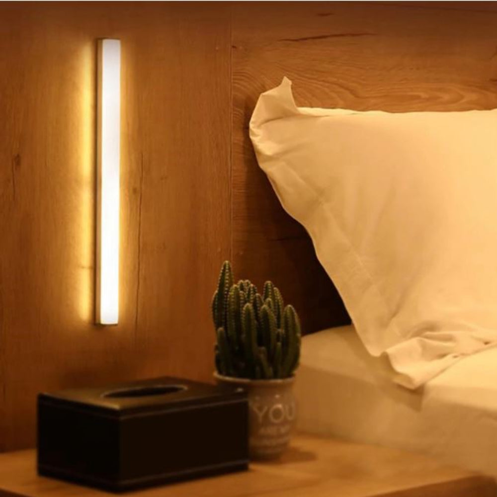 LED Wall Lamp Sensor Bedside Light Wood