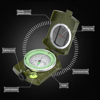Lensatic Compass Outdoor Navigation Portable